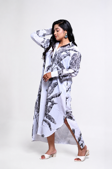 Long Length Shirt Style Dress
