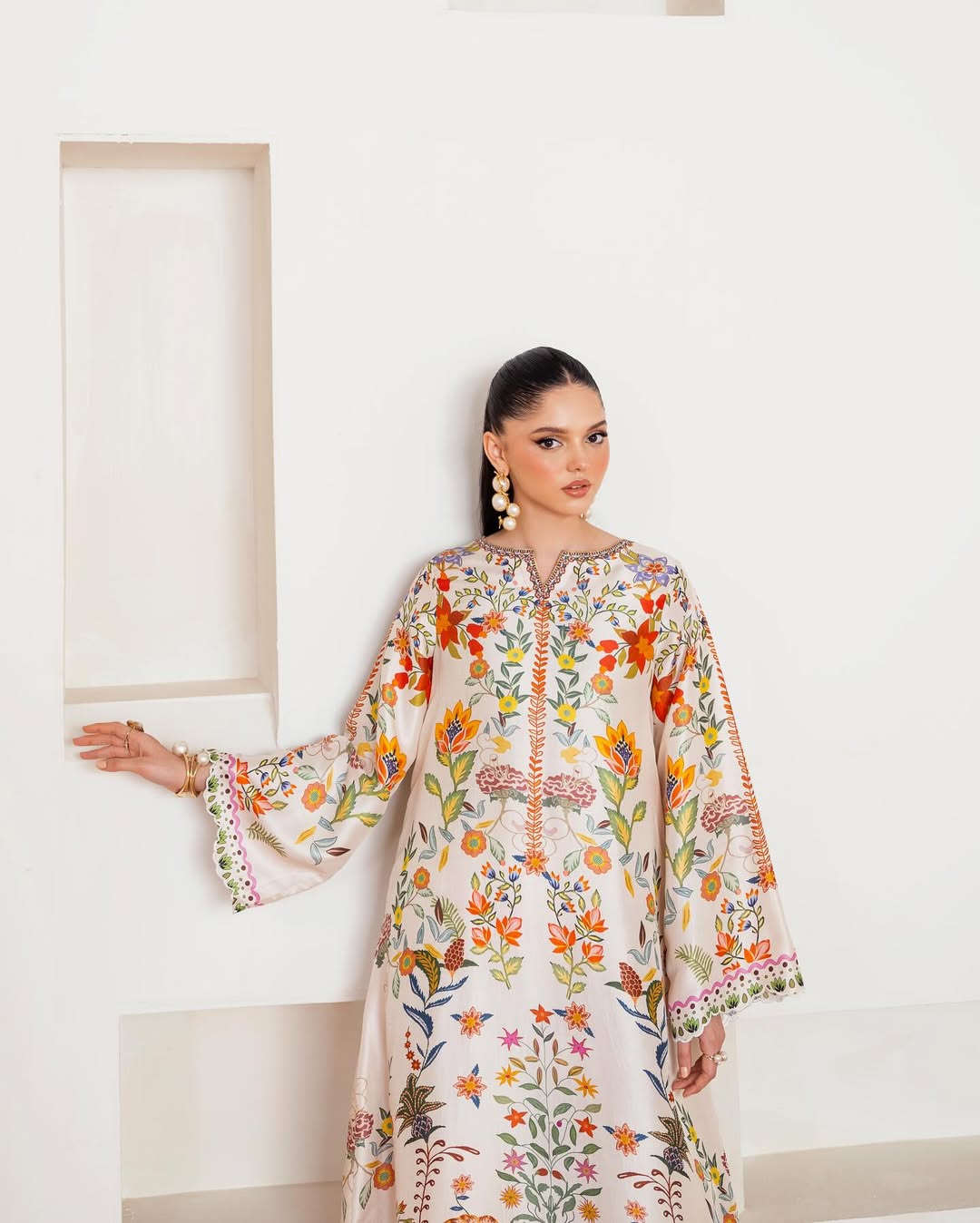 Vintage Printed Long Dress