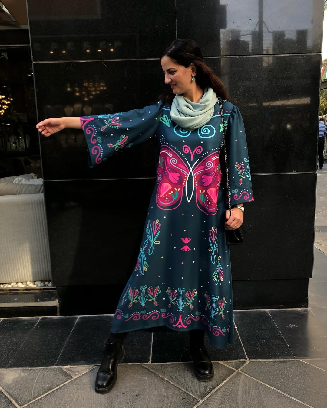 Vintage Printed Long Dress