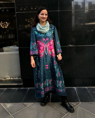 Vintage Printed Long Dress