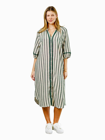 Striped Printed Long Dress