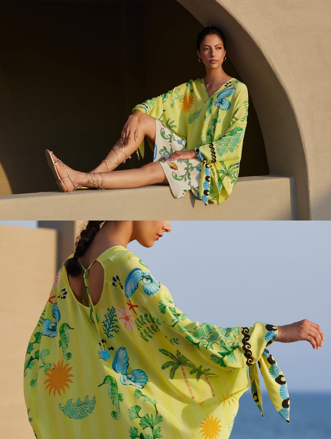 Relaxed Fit Printed Beach Dress