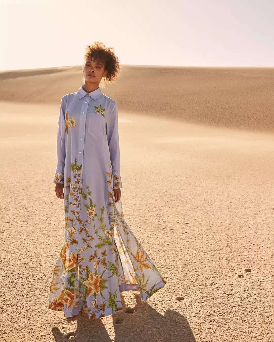 Minimal Printed Long Dress