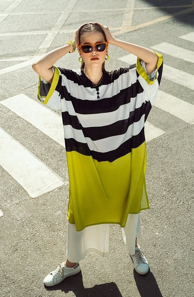 Striped Printed One Piece Dress