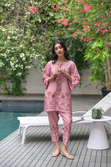 Pastel Printed Elegant Co-Ord Set