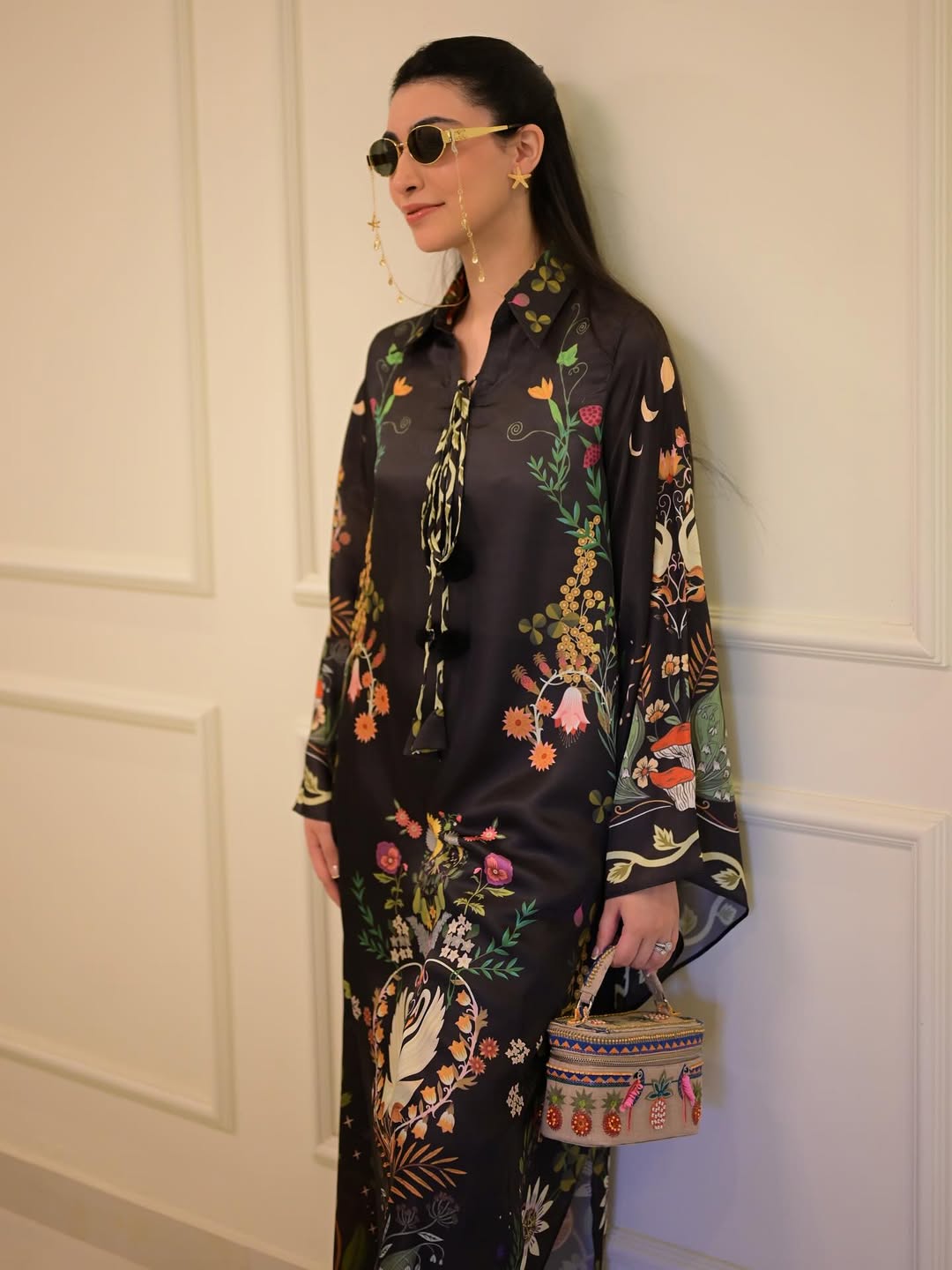 Black Vintage Printed Dress