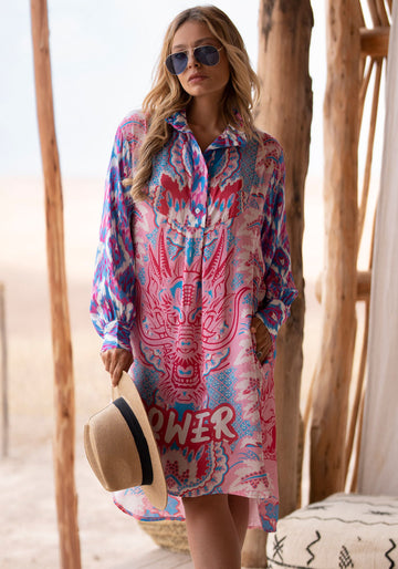 Printed Full Sleeve Tunic Dress
