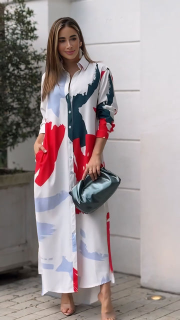 Shirt Style Long Dress