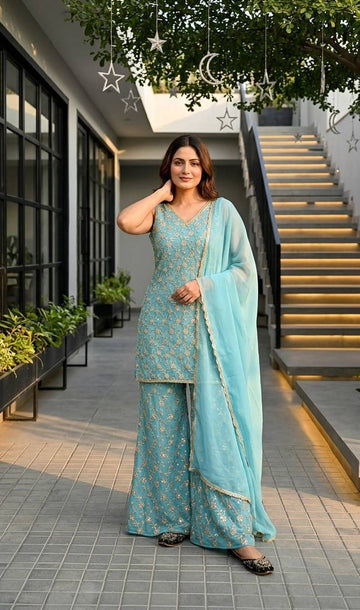 Heavy Embroidery Palazzo Set