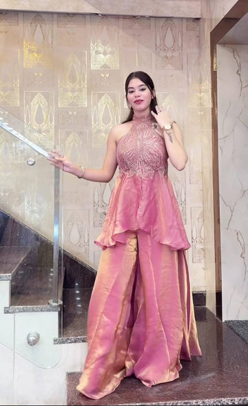 Fancy Silk Sharara Set