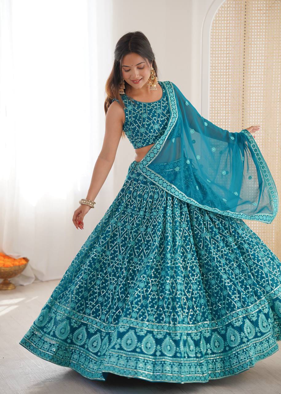 Faux Georgette Lehenga Set