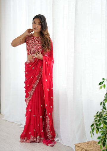 Sequin Embroidery Saree