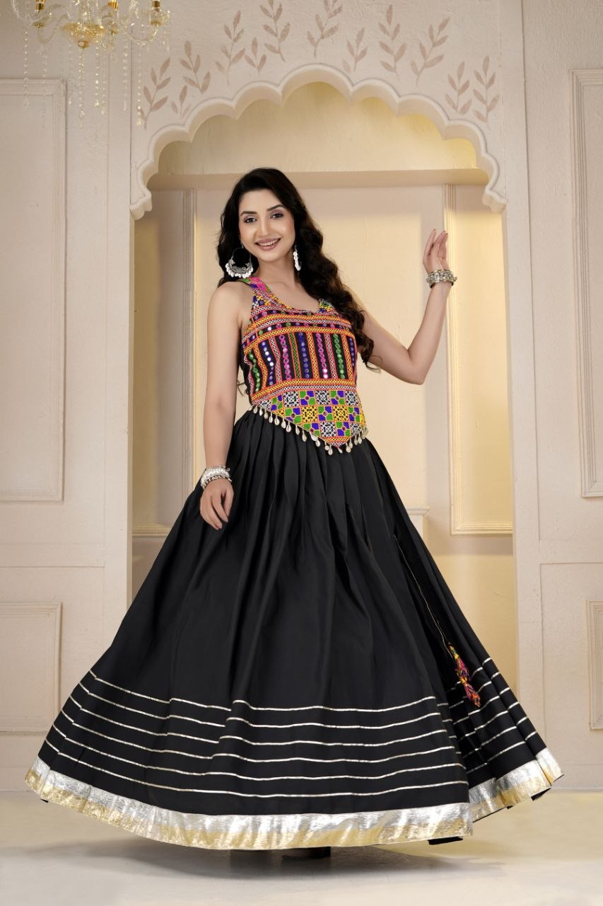 Stylish Mirror work Lehenga Choli with Jacket