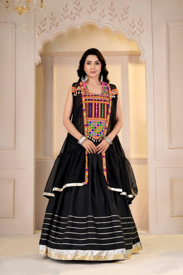 Stylish Mirror work Lehenga Choli with Jacket