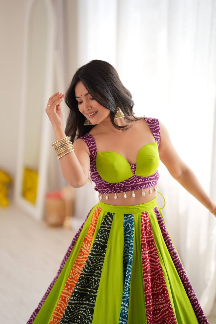 Multicolor Printed Lehenga Set