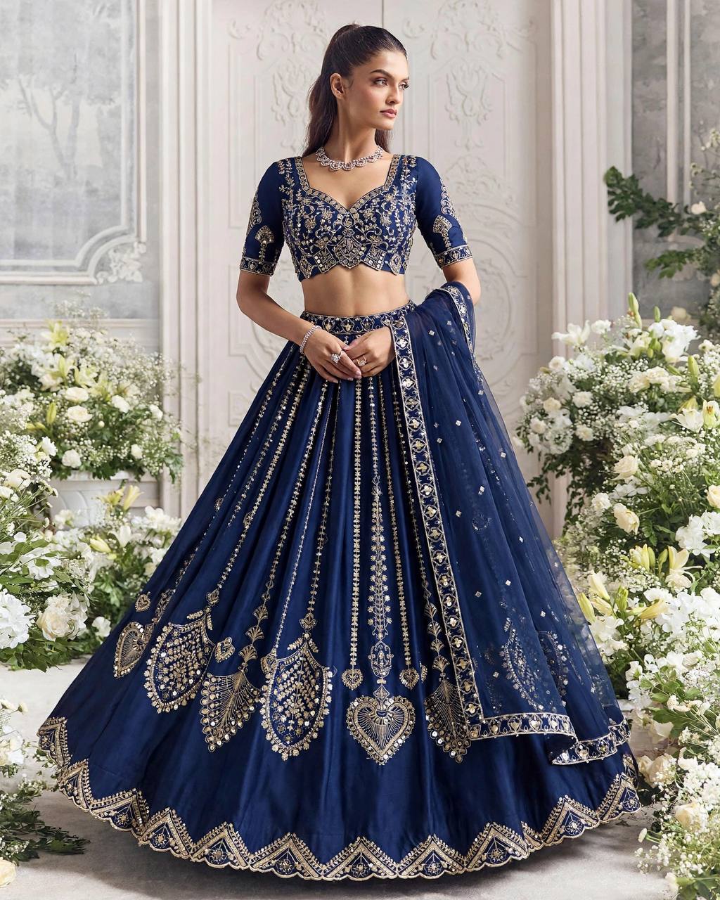 Premium Diamond Silk Lehenga Set