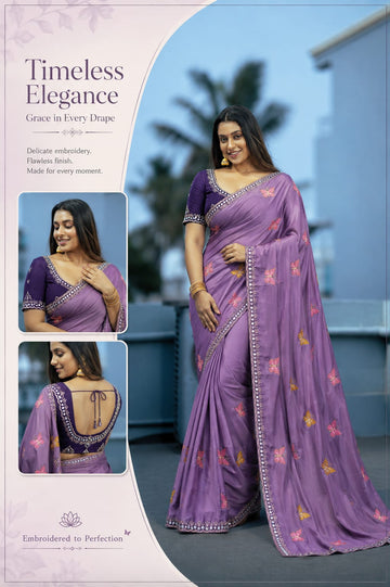 Butterfly design smooth saree