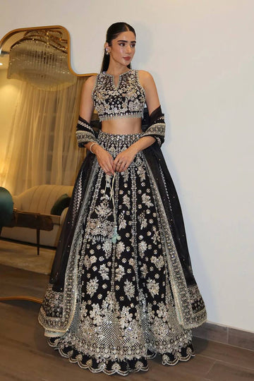 Chinnon silk lehenga Zari & Sequin Work