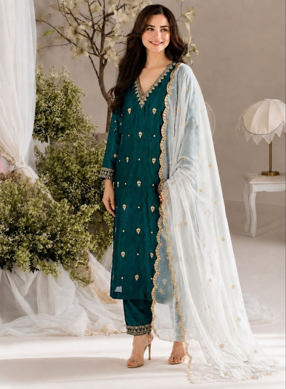 Embroidery Silk Salwar Set