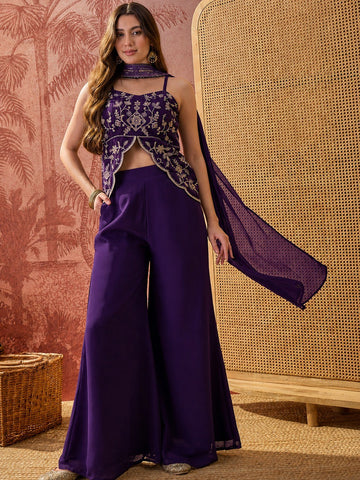Embroidery Sharara Set