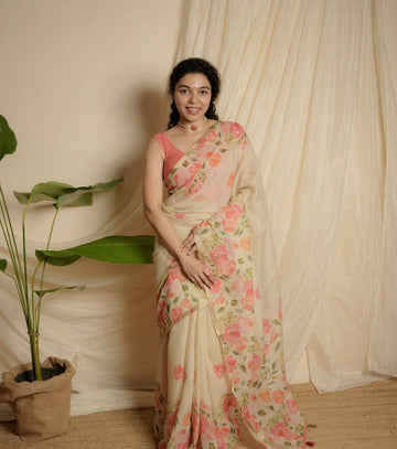 Floral Cotton Saree