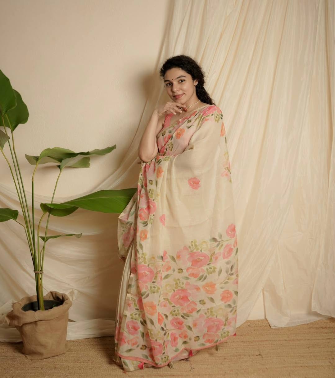 Floral Cotton Saree