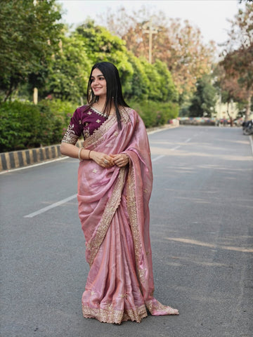 Sequence Embroidery Work Saree