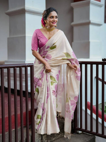 Elegance Flower Design saree