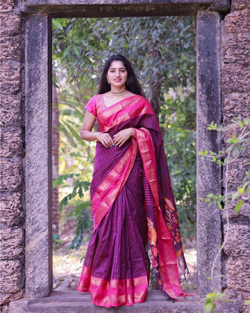JACQUARD SILK SAREE