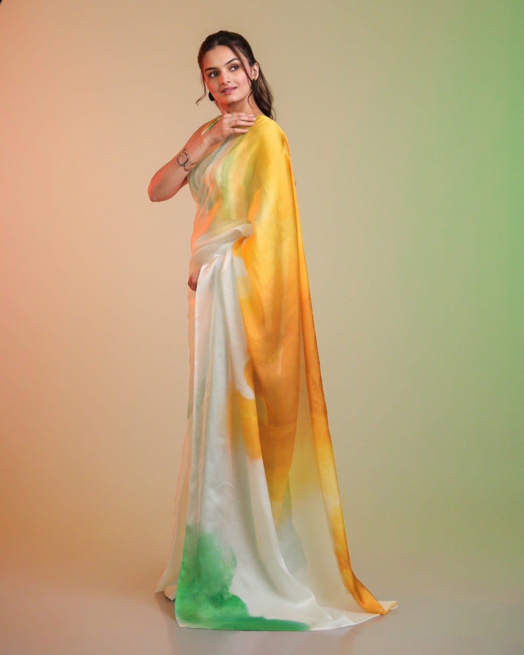 Independence day look Saree