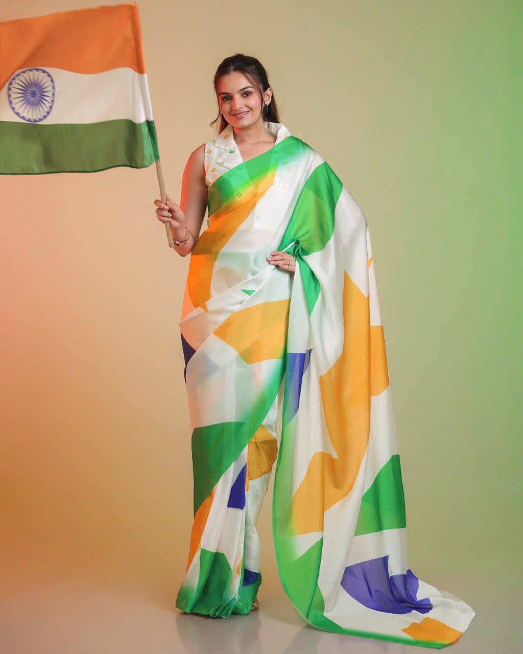 Saree Independence day look